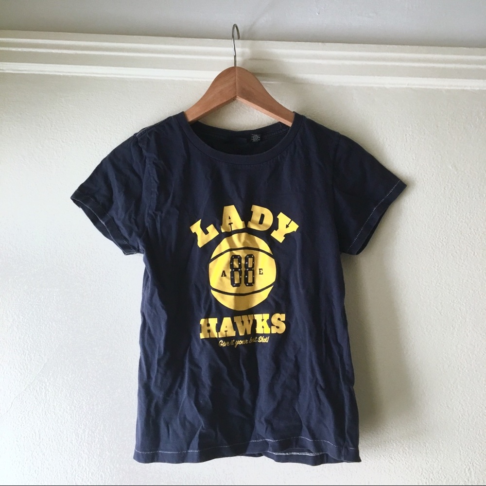 90s vintage American eagle navy graphic tee
